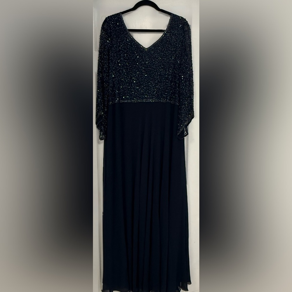 J Kara Black Beaded Maxi Dress